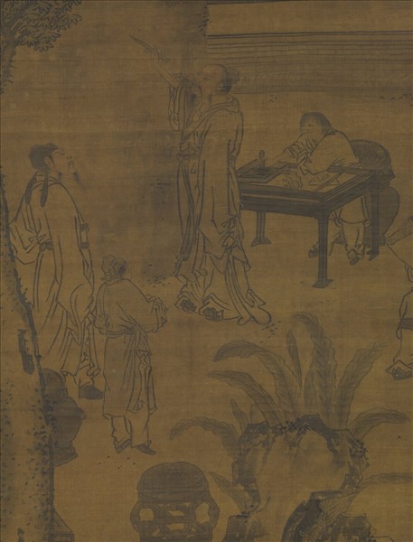 元人畫秋庭書壁　軸