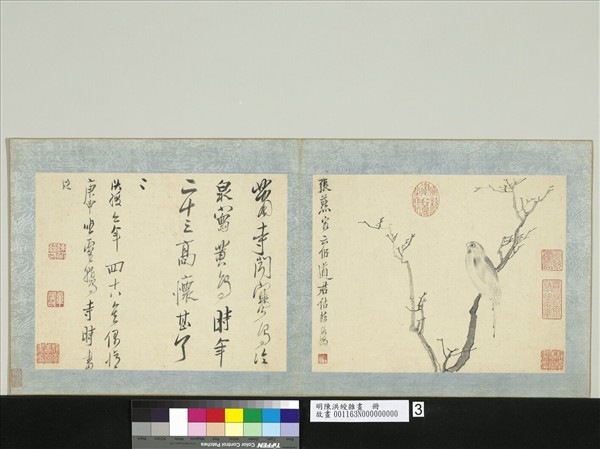 明陳洪綬雜畫　冊　枯枝黃鳥