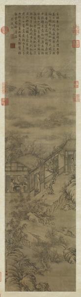 清董邦達繪御筆范成大分歲詞　軸