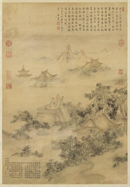 清董邦達繪御筆中秋帖子詩　軸