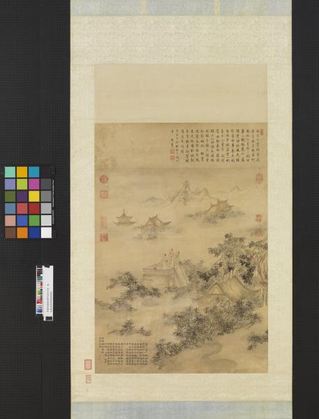 清董邦達繪御筆中秋帖子詩　軸