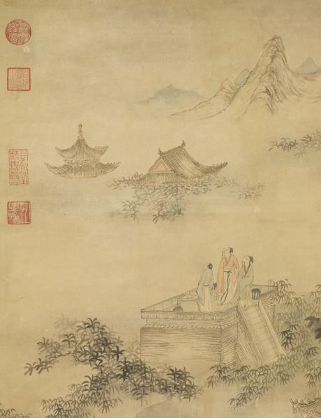 清董邦達繪御筆中秋帖子詩　軸