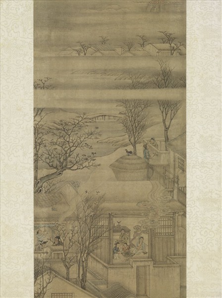 清張鎬繪高宗御書范成大燒火盆行　軸