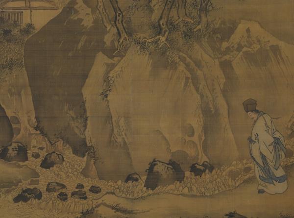 明王世昌俯瞰激流圖　軸