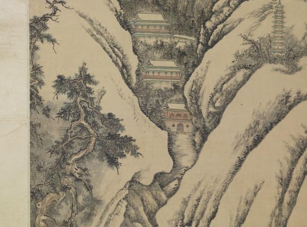 清唐岱孫祜合倣李唐寒谷先春　軸