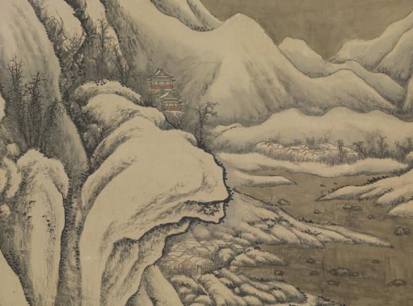 清唐岱孫祜合倣李唐寒谷先春　軸