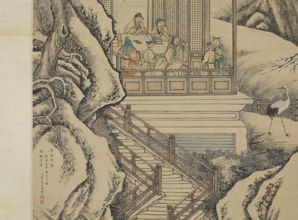 清唐岱孫祜合倣李唐寒谷先春　軸