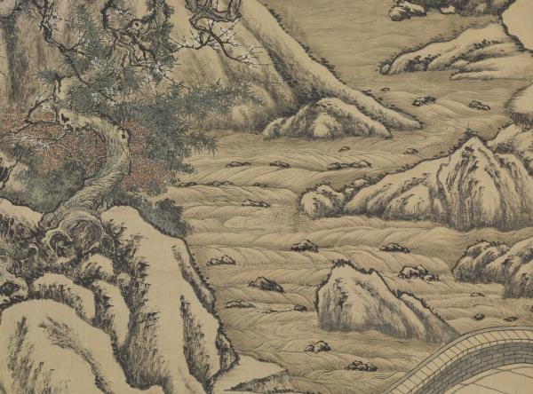 清唐岱孫祜合倣李唐寒谷先春　軸