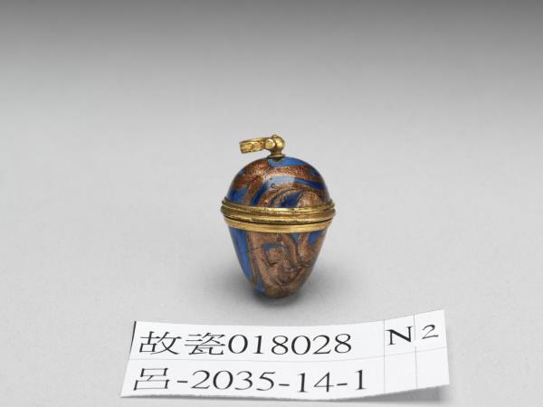 西洋藍地灑金星玻璃瓶