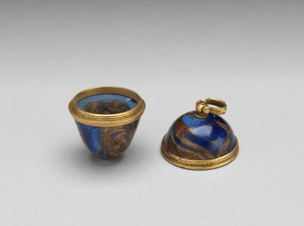 西洋藍地灑金星玻璃瓶