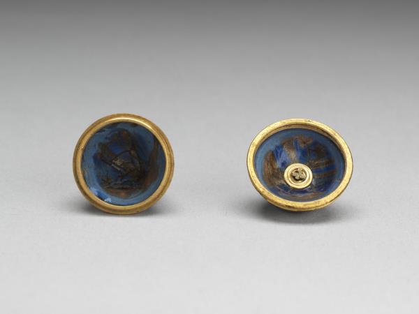 西洋藍地灑金星玻璃瓶