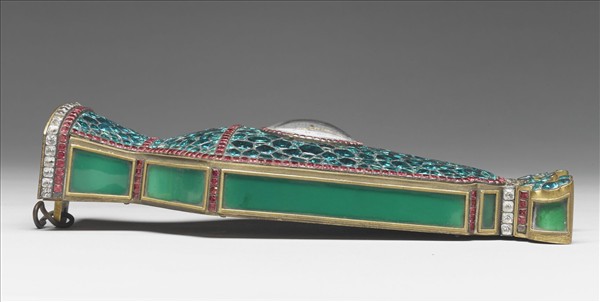 銅胎嵌料鑲錶轎瓶