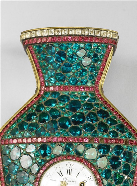 銅胎嵌料鑲錶轎瓶