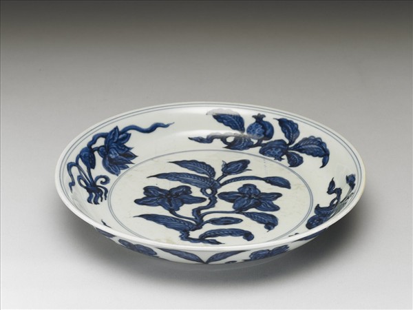 青花花果紋盤