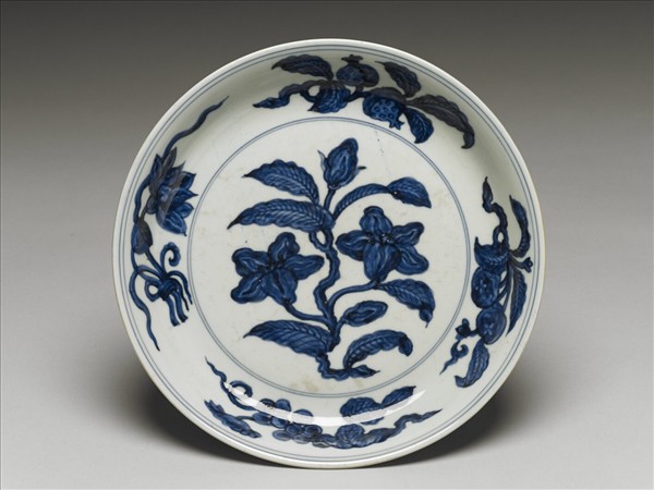 青花花果紋盤