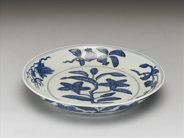 青花花果紋盤