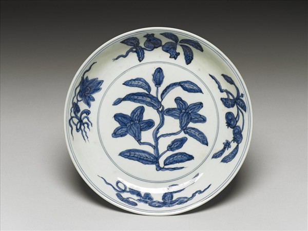 青花花果紋盤