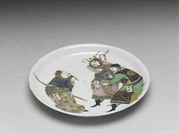 五彩水滸人物圖盤