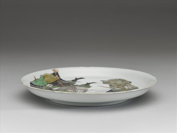 五彩水滸人物圖盤