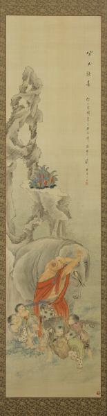 清錢慧安人物十二屏風　蒲觴滌氛