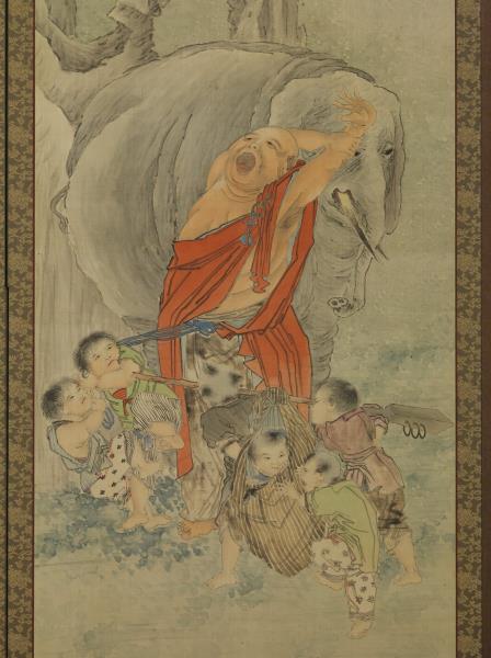 清錢慧安人物十二屏風　蒲觴滌氛