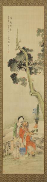 清錢慧安人物十二屏風　蒲觴滌氛