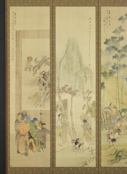 清錢慧安人物十二屏風　富貴壽考