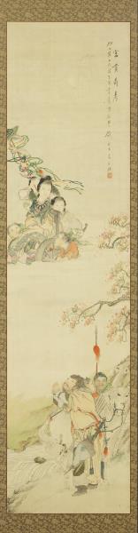 清錢慧安人物十二屏風　富貴壽考