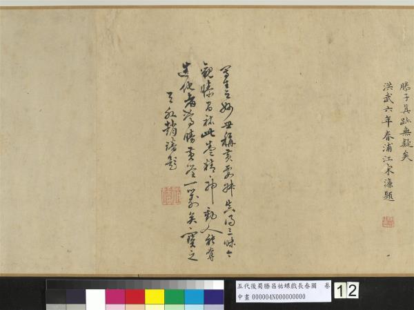 五代後蜀滕昌祐蝶戲長春圖　卷