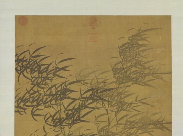 元顧安畫墨竹　軸