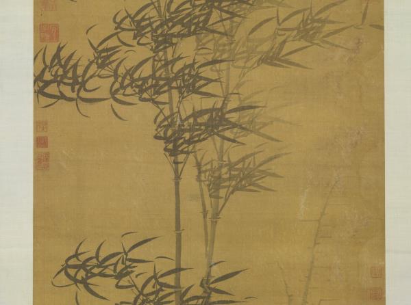 元顧安畫墨竹　軸