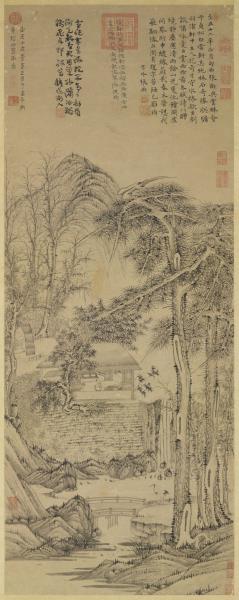 元曹知白貞松白雪軒圖　軸