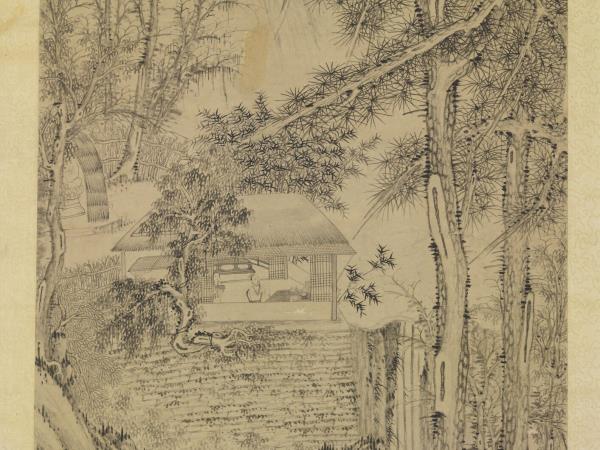 元曹知白貞松白雪軒圖　軸