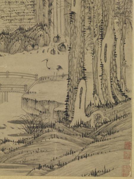 元曹知白貞松白雪軒圖　軸