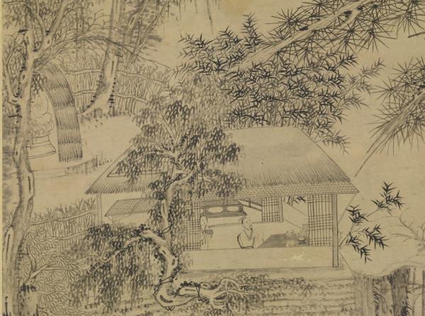 元曹知白貞松白雪軒圖　軸