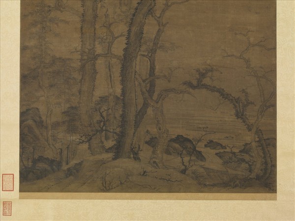 元曹知白雙松圖　軸