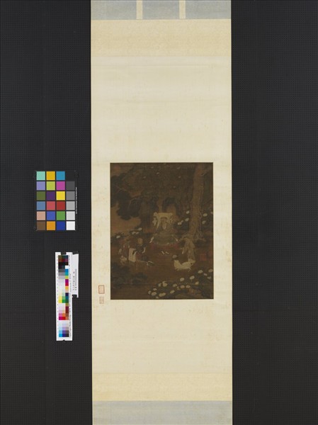 元人羚羊獻花圖　軸