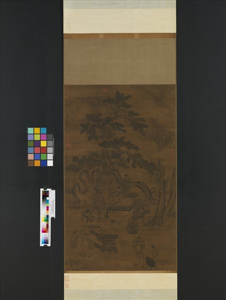 元人畫夏墅棋聲　軸