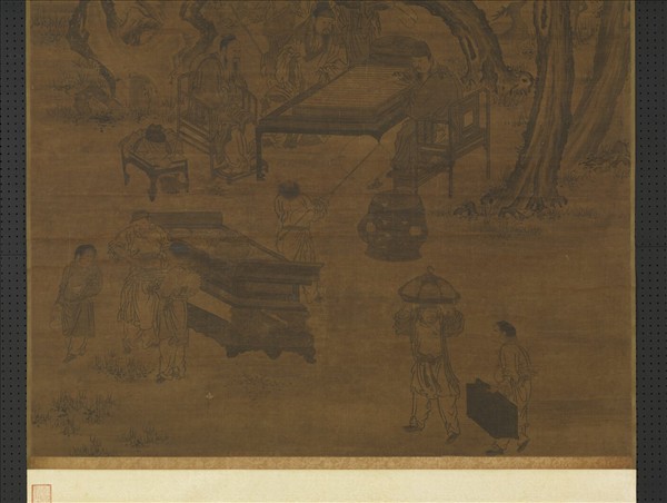 元人畫夏墅棋聲　軸