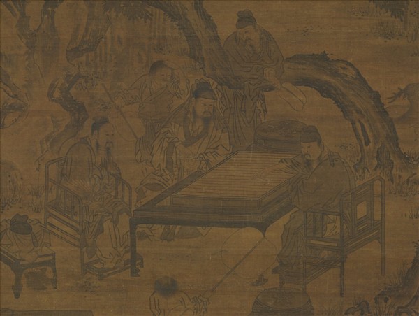 元人畫夏墅棋聲　軸