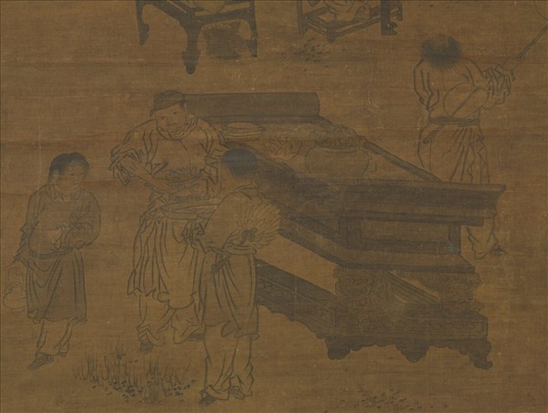 元人畫夏墅棋聲　軸