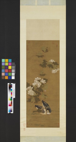 元人芙蓉花鴨　軸