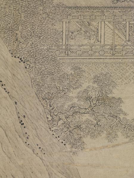 元人江天樓閣　軸