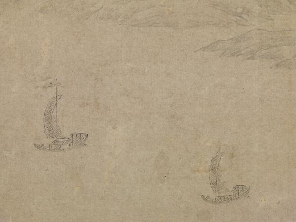 元人江天樓閣　軸