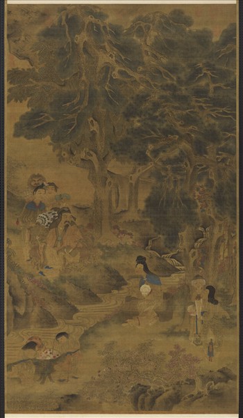 元人畫麻姑獻壽　軸