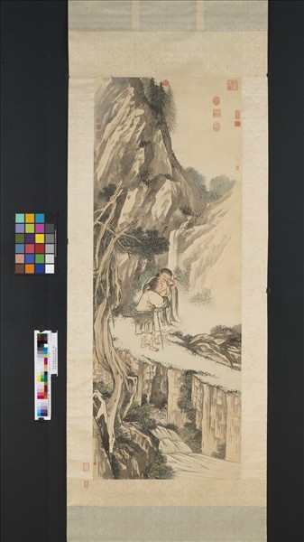 清金廷標畫寒山拾得　軸