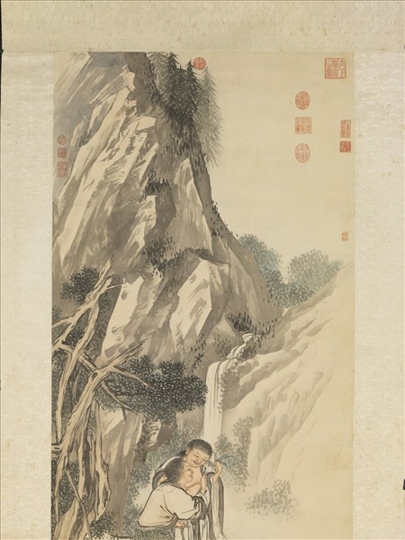 清金廷標畫寒山拾得　軸