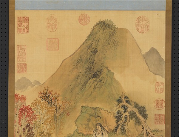 清金廷標楓林晚坐　軸