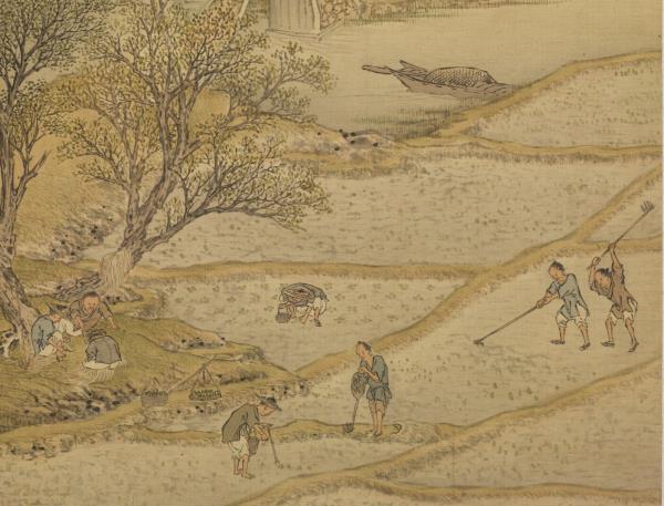 清金廷標畫春野新耕　軸