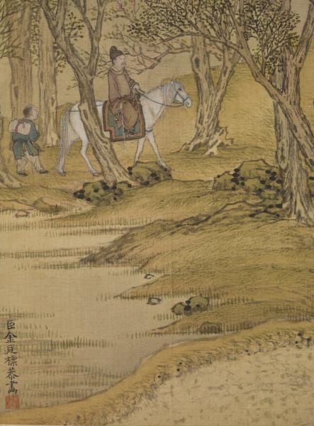 清金廷標畫春野新耕　軸